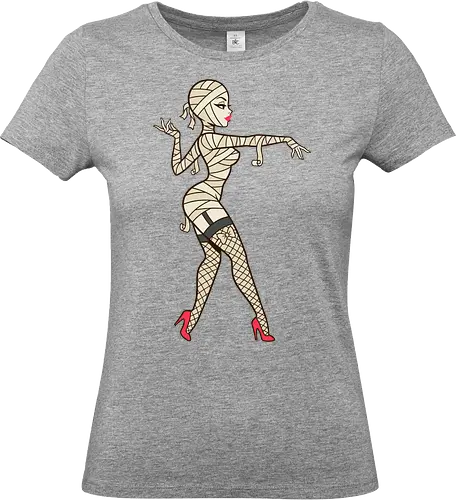 Mummy Pin-Up Girl Graphic Tee - mummy pin up girl, sexy halloween shirt, spooky pinup art, vintage horror graphic, rockabilly halloween tee, retro mummy design, burlesque monster girl, gothic pinup print, funny halloween costume, classic horror pin up - Standard T-Shirt (Frauen)