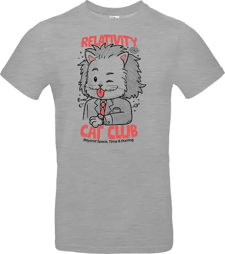 Relativity Cat Club - cat, kitty, animal, einstein, science, relativity, time - Standard T-Shirt
