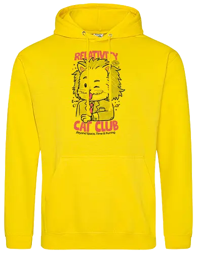 Relativity Cat Club - cat, kitty, animal, einstein, science, relativity, time - Standard Hoodie