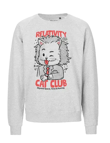 Relativity Cat Club - cat, kitty, animal, einstein, science, relativity, time - Fairtrade Sweatshirt