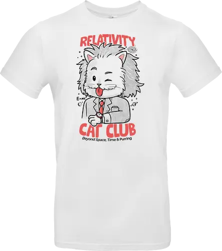 Relativity Cat Club - cat, kitty, animal, einstein, science, relativity, time - Standard T-Shirt