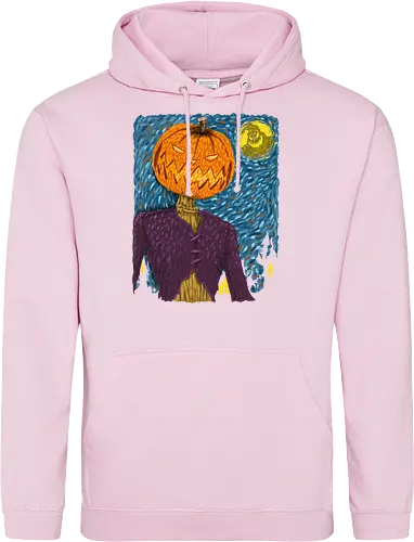 Starry Night in Halloween town - van gogh, starry night, scarecrow, pumpkin, night before christmas, terror movies, animation, halloween - Standard Hoodie