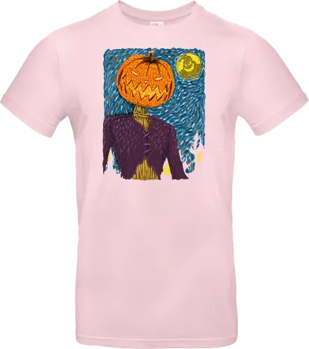 Starry Night in Halloween town - van gogh, starry night, scarecrow, pumpkin, night before christmas, terror movies, animation, halloween - Standard T-Shirt