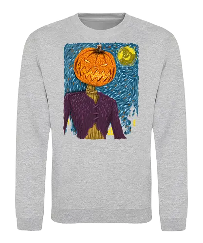 Starry Night in Halloween town - van gogh, starry night, scarecrow, pumpkin, night before christmas, terror movies, animation, halloween - Sweatshirt