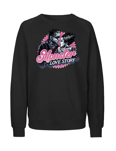 Monster Love Story - Horror, horror movies, classic horror, love, monsters, creature, Halloween - Fairtrade Sweatshirt