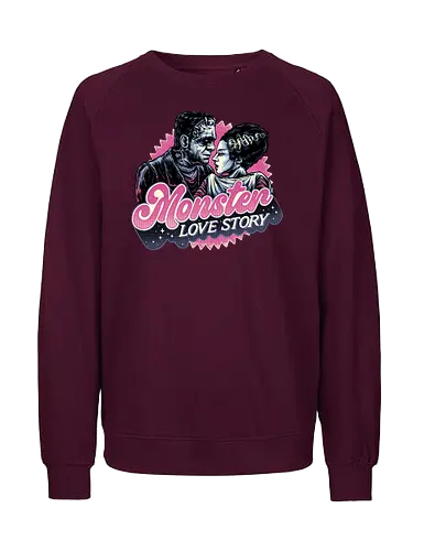 Monster Love Story - Horror, horror movies, classic horror, love, monsters, creature, Halloween - Fairtrade Sweatshirt