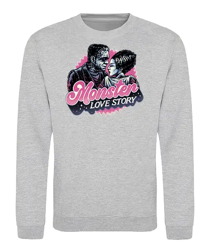 Monster Love Story - Horror, horror movies, classic horror, love, monsters, creature, Halloween - Sweatshirt
