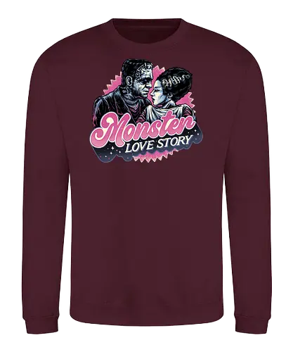 Monster Love Story - Horror, horror movies, classic horror, love, monsters, creature, Halloween - Sweatshirt