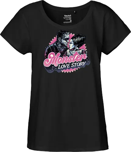 Monster Love Story - Horror, horror movies, classic horror, love, monsters, creature, Halloween - Fairtrade Girl Shirt