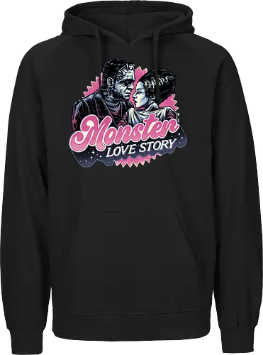 Monster Love Story - Horror, horror movies, classic horror, love, monsters, creature, Halloween - Fairtrade Hoodie