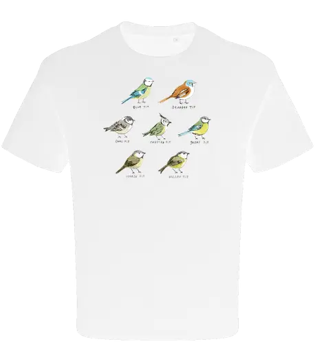 Sieben Bunte Vogelarten Aquarell Bleistift Naturalist Kunst - europäische Vögel Shirt, Ornithologie dekorative Illustration, britische Vögel Sammlung, wissenschaftliche Vogel Illustration, bunte Vögel Komposition, pädagogische Natur Kunst, Vogelliebhaber Geschenk, sieben bunte Vogelarten, naturalistischer Aquarell Illustration, identifizierte europäische Vögel, handgefertigte ornithologische Kunst, bunte Meisen Sammlung, handgefertigte Arten Typografie, blau grün gelb orange braun Vogel, Vogelbeobachter Kunst Geschenk - Oversize T-Shirt