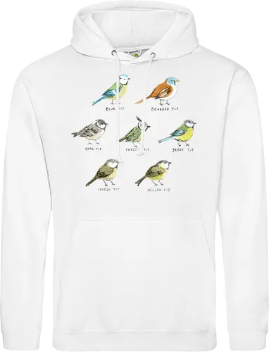 Sieben Bunte Vogelarten Aquarell Bleistift Naturalist Kunst - europäische Vögel Shirt, Ornithologie dekorative Illustration, britische Vögel Sammlung, wissenschaftliche Vogel Illustration, bunte Vögel Komposition, pädagogische Natur Kunst, Vogelliebhaber Geschenk, sieben bunte Vogelarten, naturalistischer Aquarell Illustration, identifizierte europäische Vögel, handgefertigte ornithologische Kunst, bunte Meisen Sammlung, handgefertigte Arten Typografie, blau grün gelb orange braun Vogel, Vogelbeobachter Kunst Geschenk - Standard Hoodie