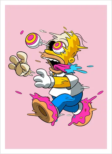 Papá Amarillo Freaky Donut Horror - Arte Cartoon Underground Springfield - Neon blaue Zunge Cartoon, alternative Donut Horror Kunst, dunkler Donut Springfield Cartoon, Geek Horror Donut Druck, Pop Art Donut Horror, gelber Vater Horror Donut, Cartoon Freaky Donuts, schmelzendes gelbes Skelett, rosa hypnotisches Auge Cartoon, Homer Simpson horror, Homer donut freaky, The Simpsons Treehouse of Horror, Homer zumbi skeleton, Donut Füße schmelzend, Underground Cartoon Horror Kunst, Neon Donut Cartoon Horror, gelber Vater Zombie, gelber Vater Horror Charakter, Skelett Donut Cartoon - Kunstdruck