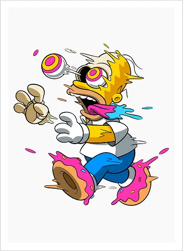 Papá Amarillo Freaky Donut Horror - Arte Cartoon Underground Springfield - Neon blaue Zunge Cartoon, alternative Donut Horror Kunst, dunkler Donut Springfield Cartoon, Geek Horror Donut Druck, Pop Art Donut Horror, gelber Vater Horror Donut, Cartoon Freaky Donuts, schmelzendes gelbes Skelett, rosa hypnotisches Auge Cartoon, Homer Simpson horror, Homer donut freaky, The Simpsons Treehouse of Horror, Homer zumbi skeleton, Donut Füße schmelzend, Underground Cartoon Horror Kunst, Neon Donut Cartoon Horror, gelber Vater Zombie, gelber Vater Horror Charakter, Skelett Donut Cartoon - Kunstdruck