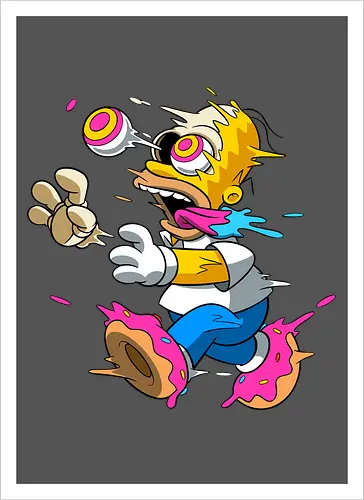 Papá Amarillo Freaky Donut Horror - Arte Cartoon Underground Springfield - Neon blaue Zunge Cartoon, alternative Donut Horror Kunst, dunkler Donut Springfield Cartoon, Geek Horror Donut Druck, Pop Art Donut Horror, gelber Vater Horror Donut, Cartoon Freaky Donuts, schmelzendes gelbes Skelett, rosa hypnotisches Auge Cartoon, Homer Simpson horror, Homer donut freaky, The Simpsons Treehouse of Horror, Homer zumbi skeleton, Donut Füße schmelzend, Underground Cartoon Horror Kunst, Neon Donut Cartoon Horror, gelber Vater Zombie, gelber Vater Horror Charakter, Skelett Donut Cartoon - Kunstdruck