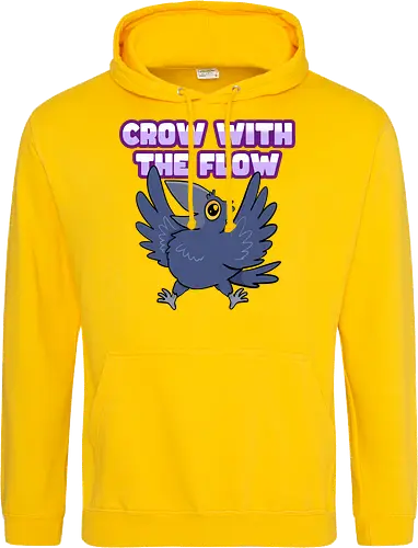 Crow with the flow - Crow, Krähe, Raven. Rabe - Standard Hoodie