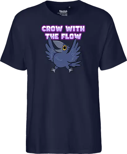 Crow with the flow - Crow, Krähe, Raven. Rabe - Fairtrade T-Shirt
