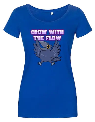 Crow with the flow - Crow, Krähe, Raven. Rabe - Damen T-Shirt