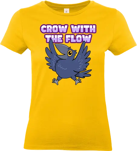 Crow with the flow - Crow, Krähe, Raven. Rabe - Standard T-Shirt (Frauen)