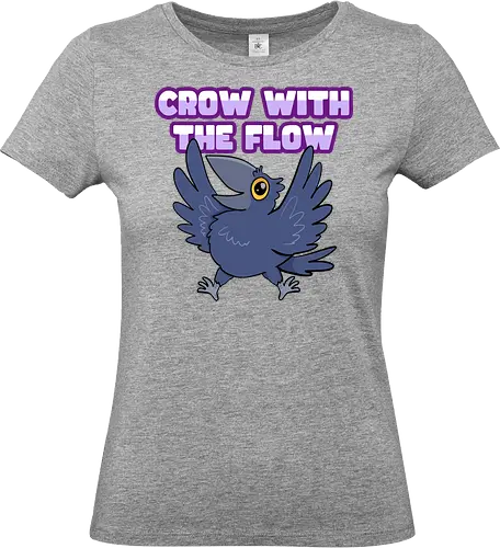 Crow with the flow - Crow, Krähe, Raven. Rabe - Standard T-Shirt (Frauen)