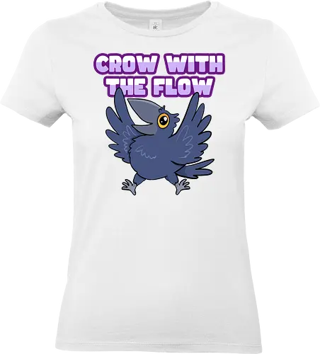 Crow with the flow - Crow, Krähe, Raven. Rabe - Standard T-Shirt (Frauen)