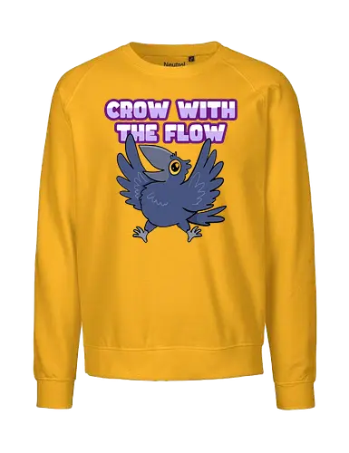 Crow with the flow - Crow, Krähe, Raven. Rabe - Fairtrade Sweatshirt