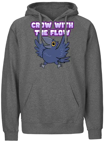 Crow with the flow - Crow, Krähe, Raven. Rabe - Fairtrade Hoodie