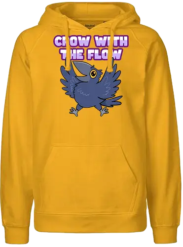 Crow with the flow - Crow, Krähe, Raven. Rabe - Fairtrade Hoodie