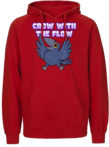 Crow with the flow - Crow, Krähe, Raven. Rabe - Fairtrade Hoodie