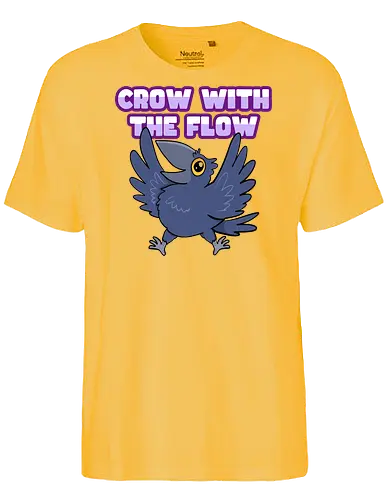 Crow with the flow - Crow, Krähe, Raven. Rabe - Fairtrade T-Shirt