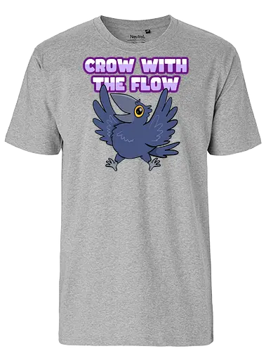Crow with the flow - Crow, Krähe, Raven. Rabe - Fairtrade T-Shirt