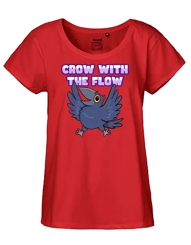 Crow with the flow - Crow, Krähe, Raven. Rabe - Fairtrade Girl Shirt