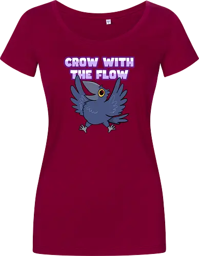 Crow with the flow - Crow, Krähe, Raven. Rabe - Damen T-Shirt