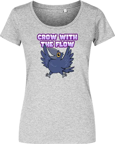 Crow with the flow - Crow, Krähe, Raven. Rabe - Damen T-Shirt