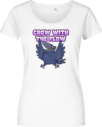 Crow with the flow - Crow, Krähe, Raven. Rabe - Damen T-Shirt
