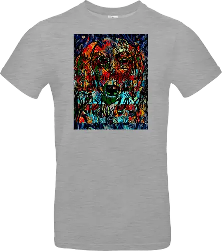 Digital Cyber Dog - Glitch Art, Abstrakt, Digital Art, Hund, Dackel, Hundeporträt, Dog Art, Vierbeiner, Haustier, Kontrastreich, Neongrün, Cyan, Grafikdesign, Pixeleffekt, Geek Art, Nerdwear, Statementshirt, Unkonventionell, Eyecatcher, Mosaik, Cyberpunk, Expressionismus, Psychedelisch, Moderne Kunst - Standard T-Shirt