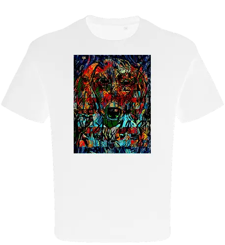 Digital Cyber Dog - Glitch Art, Abstrakt, Digital Art, Hund, Dackel, Hundeporträt, Dog Art, Vierbeiner, Haustier, Kontrastreich, Neongrün, Cyan, Grafikdesign, Pixeleffekt, Geek Art, Nerdwear, Statementshirt, Unkonventionell, Eyecatcher, Mosaik, Cyberpunk, Expressionismus, Psychedelisch, Moderne Kunst - Oversize T-Shirt