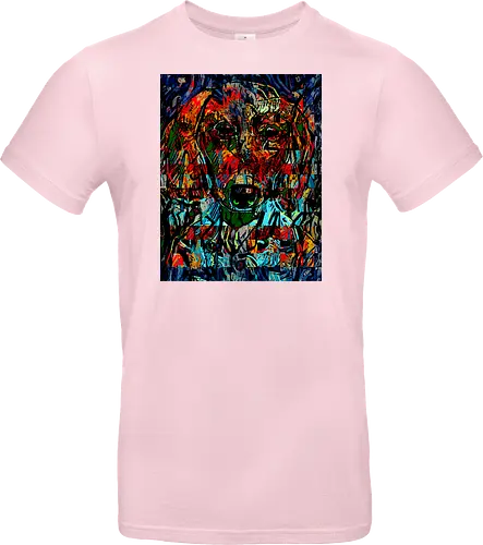 Digital Cyber Dog - Glitch Art, Abstrakt, Digital Art, Hund, Dackel, Hundeporträt, Dog Art, Vierbeiner, Haustier, Kontrastreich, Neongrün, Cyan, Grafikdesign, Pixeleffekt, Geek Art, Nerdwear, Statementshirt, Unkonventionell, Eyecatcher, Mosaik, Cyberpunk, Expressionismus, Psychedelisch, Moderne Kunst - Standard T-Shirt