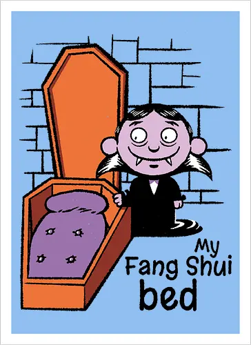 Fang Shui - Vampire, Dracula, Feng Shui, Bed - Kunstdruck