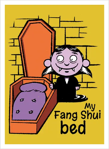Fang Shui - Vampire, Dracula, Feng Shui, Bed - Kunstdruck