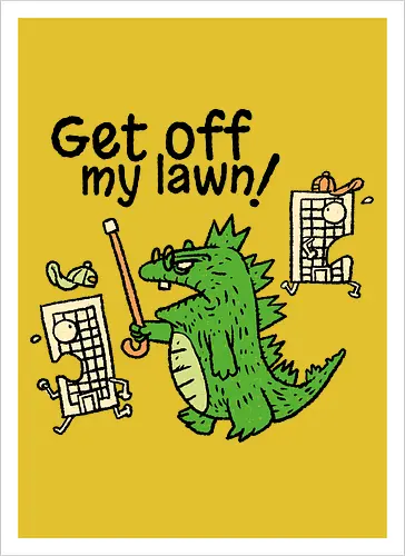 Grumpzilla - Kaiju, Old people, Grumpy - Kunstdruck