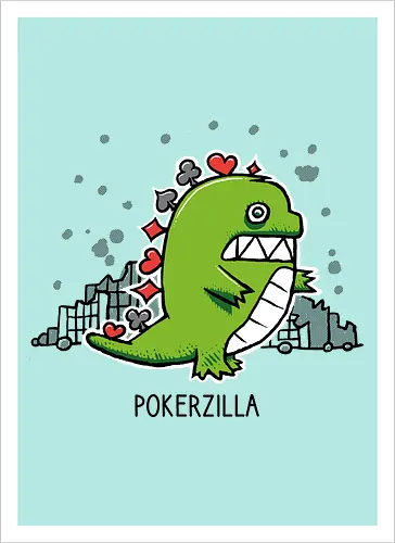 Pokerzilla - Kaiju, Poker - Kunstdruck