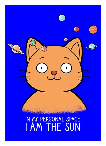 Pursonal space - Personal space, Cat, Cats, Space - Kunstdruck