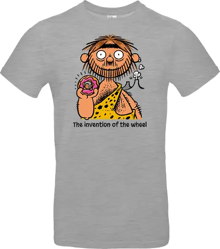 The invention of the wheel - Donut, Sweet, Caveman, Wheel - Standard T-Shirt
