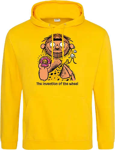 The invention of the wheel - Donut, Sweet, Caveman, Wheel - Standard Hoodie