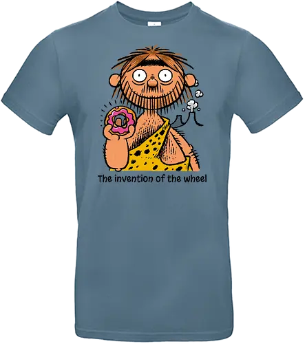 The invention of the wheel - Donut, Sweet, Caveman, Wheel - Standard T-Shirt