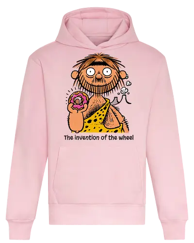 The invention of the wheel - Donut, Sweet, Caveman, Wheel - Heavyweight Hoodie