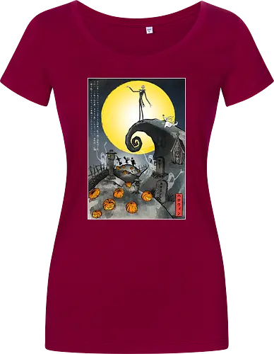 The Pumpkin in Japan - halloween, jack skeleton, zero, Nightmare, japan, japanese art, pumpkins, ghost - Damen T-Shirt