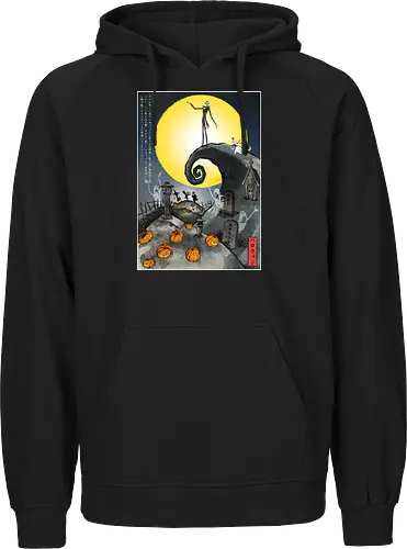The Pumpkin in Japan - halloween, jack skeleton, zero, Nightmare, japan, japanese art, pumpkins, ghost - Fairtrade Hoodie