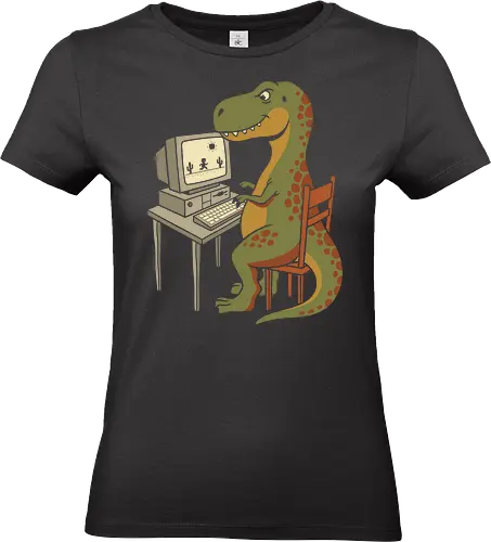 No Connection: The Offline Gamer - funny dinosaur shirt, no internet graphic tee, offline game apparel, retro computer streetwear, tech humor clothing, 90s gamer merch, relatable internet design, cute t-rex shirt, vintage PC aesthetic, web developer fashion - Standard T-Shirt (Frauen)